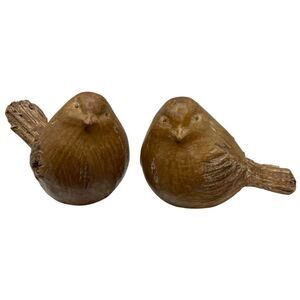 China Natural Boxwood Carved Exquisite Magpie Statue Home Decor Figurines A Pair